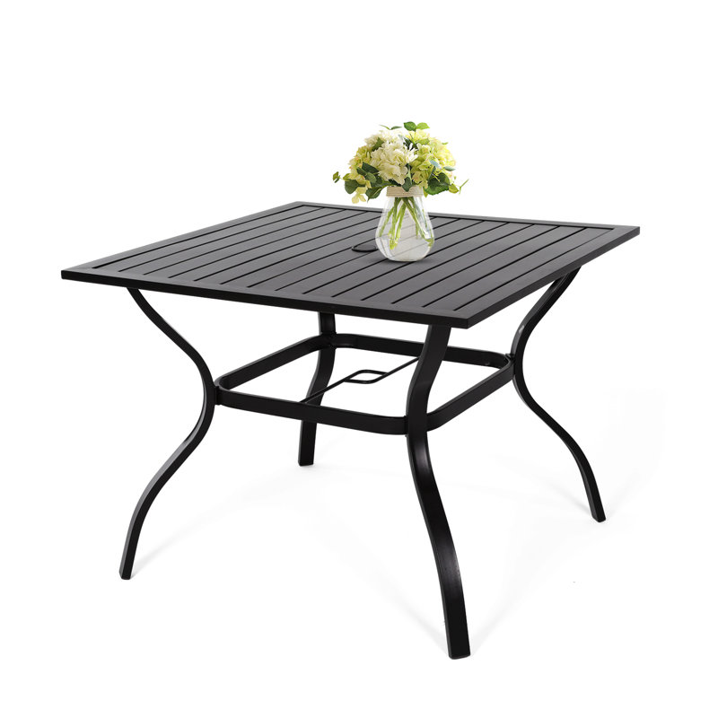 MEOOEM Metal Outdoor Dining Table & Reviews Wayfair